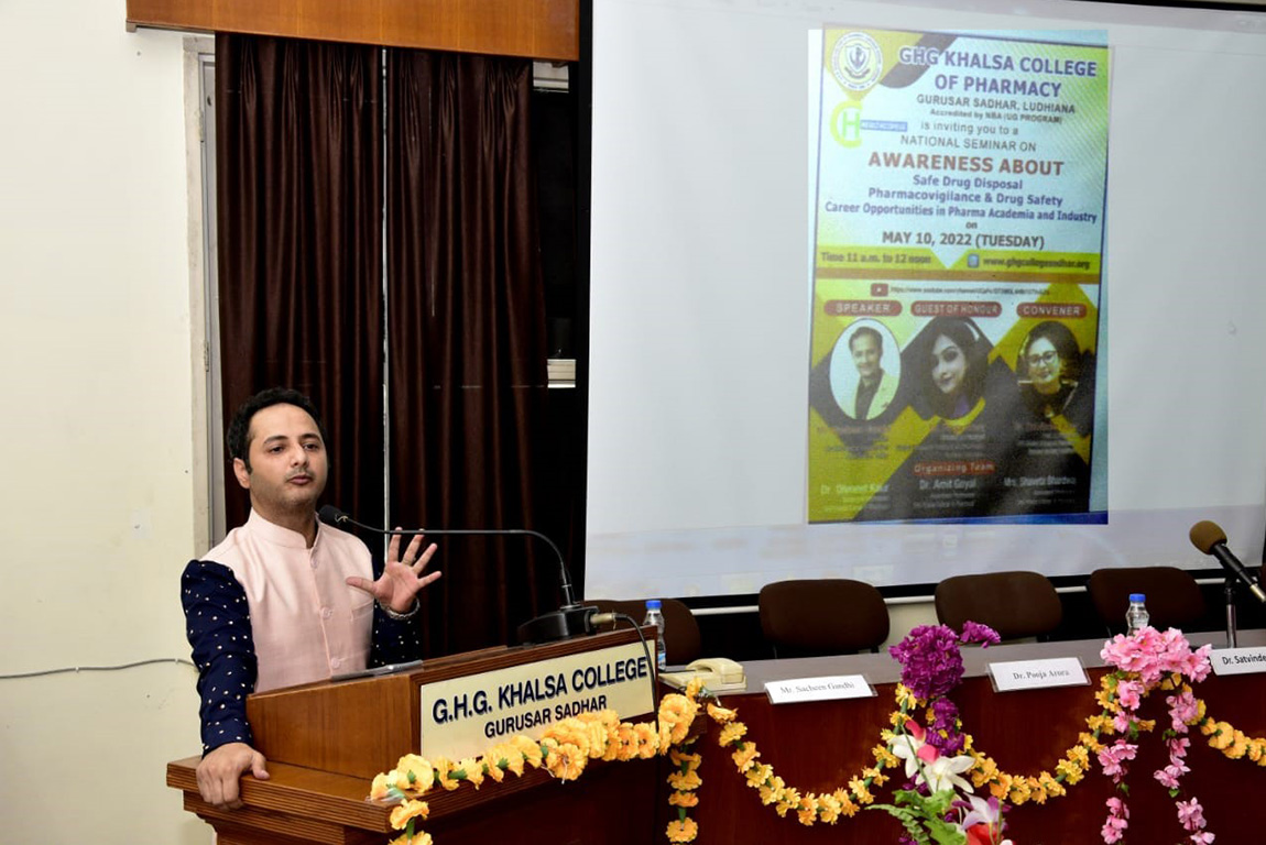 National seminar on 'Awareness about safe drug disposal, pharmacovigilance and drug safety, career opportunities in pharma academia and industry'