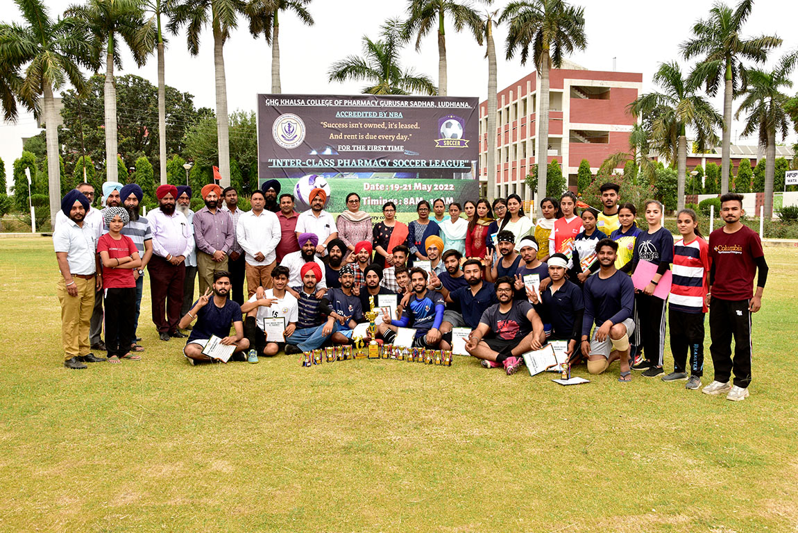 Cheetah Colonels win first Soccer league trophy at G. H. G Khalsa College of Pharmacy Gurusar Sadhar