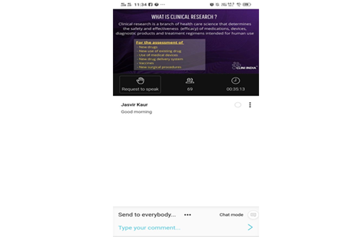 National webinar on scope of Clinical Research and Its Associated Domains in collaboration with CLINI India