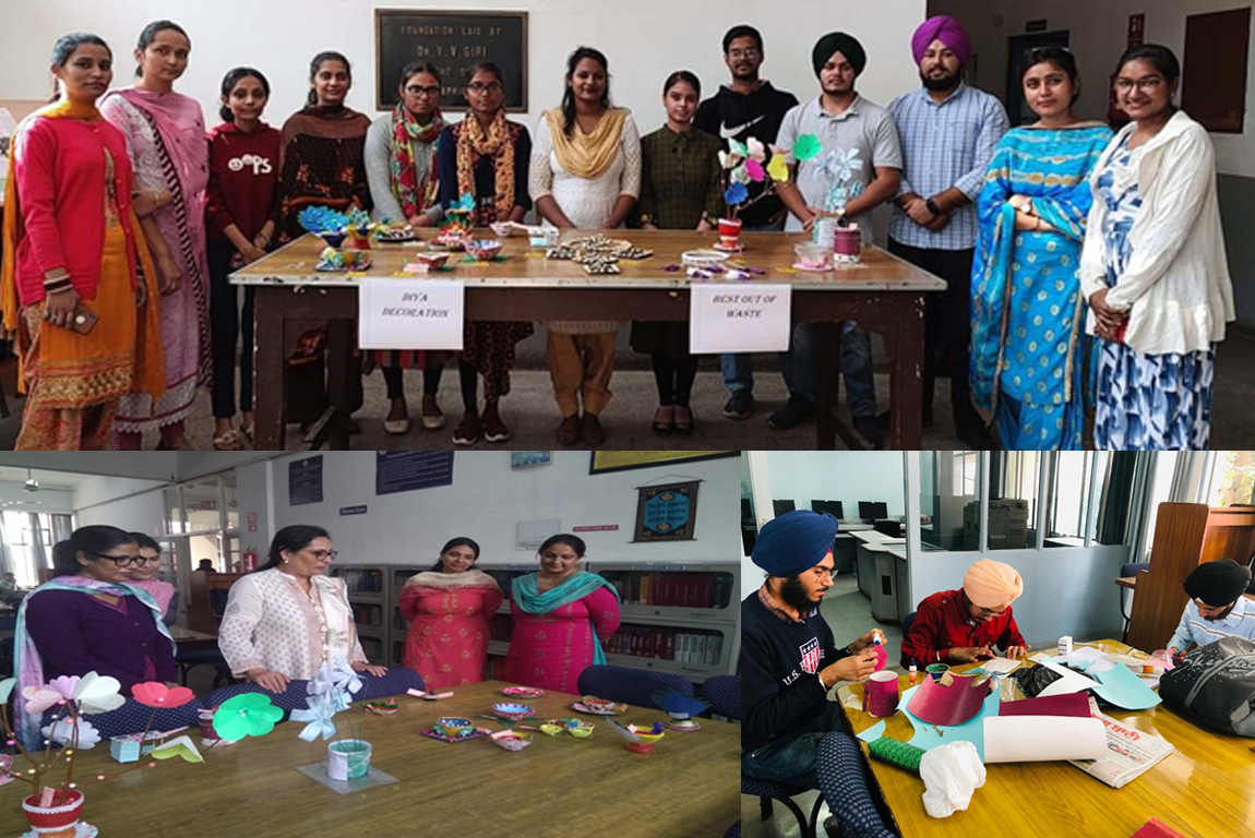 'Diya making' and 'Best out of waste' competition